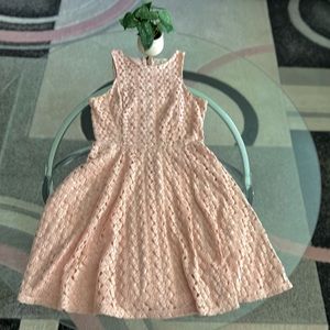 light pink lace back zipper dress
